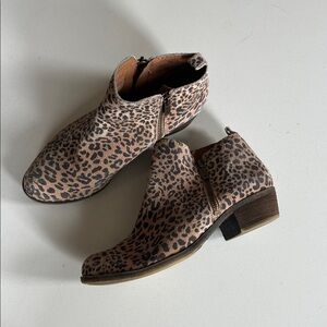 Lucky Brand Leopard-Print Ankle Booties in Tan and Black